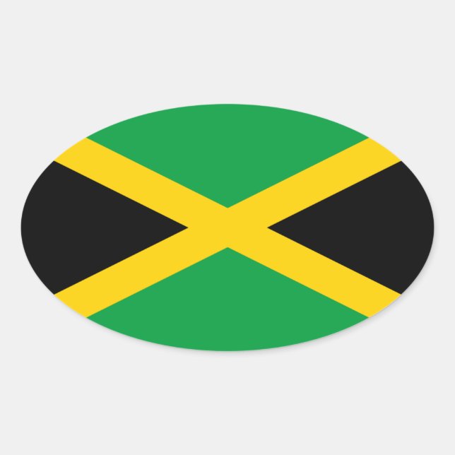 Flag of Jamaica Oval Sticker (Front)