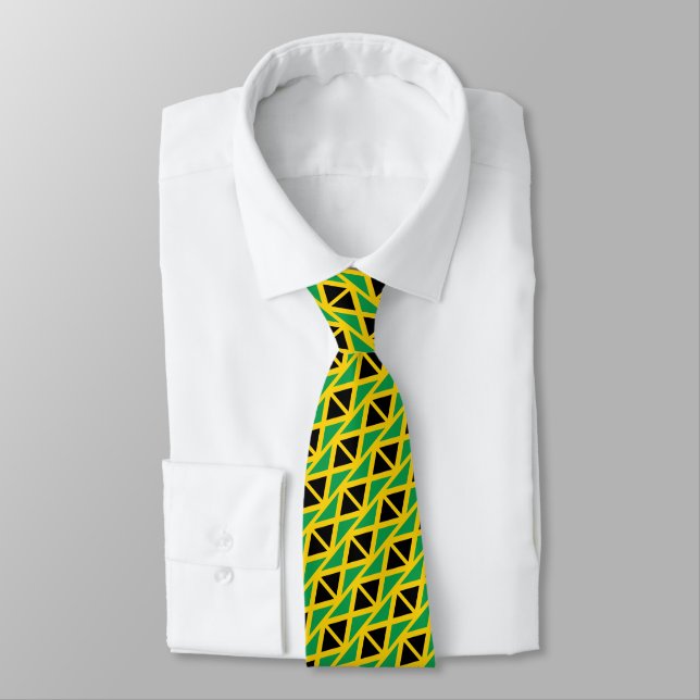 Flag of Jamaica Pattern Tie (Tied)