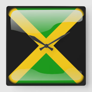 Flag of Jamaica Square Wall Clock