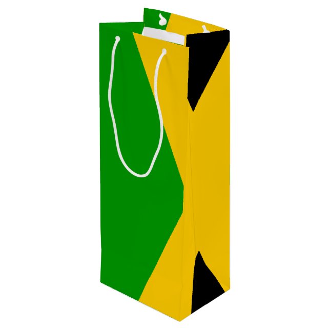 Flag of Jamaica Wine Gift Bag (Back Angled)