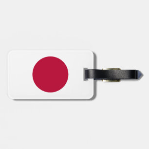 Flag of Japan Luggage Tag w/ leather strap