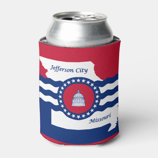 Flag of Jefferson city, Missouri Can Cooler (Can Front)