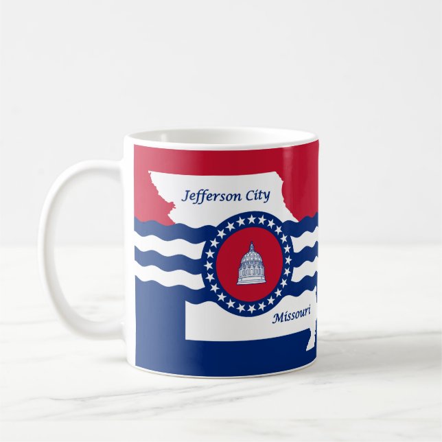 Flag of Jefferson city, Missouri Coffee Mug (Left)