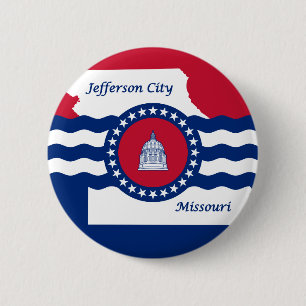Flag of Jefferson city, Missouri Pinback Button