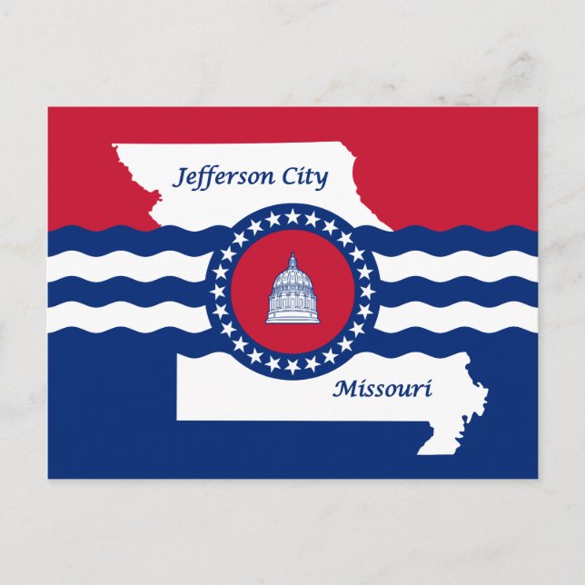 Flag of Jefferson city, Missouri Postcard (Front)