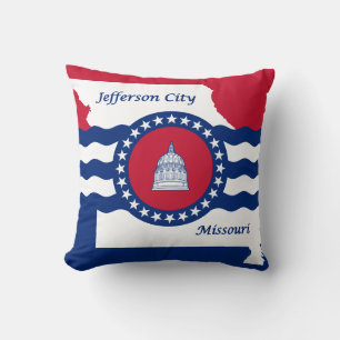 Flag of Jefferson city, Missouri Throw Pillow