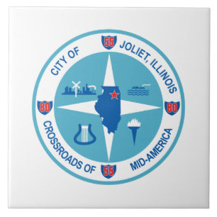 Flag of Joliet (Illinois) Ceramic Tile