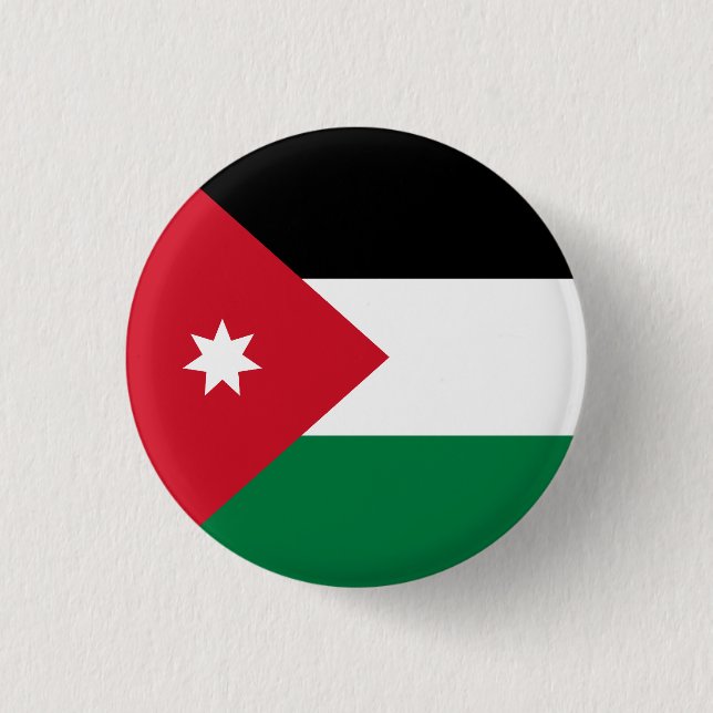 Flag of Jordan 3 Cm Round Badge (Front)