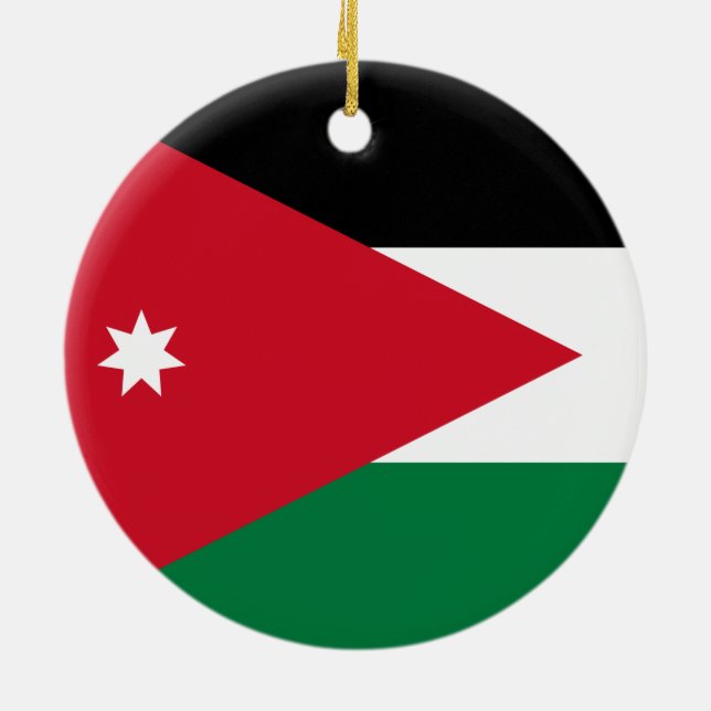 Flag of Jordan Ceramic Ornament (Back)