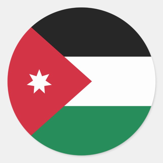 Flag of Jordan Classic Round Sticker (Front)