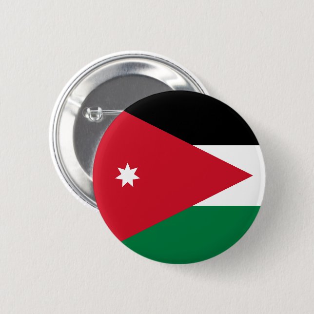 Flag of Jordania 6 Cm Round Badge (Front & Back)