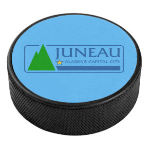 Flag of Juneau, Alaska Hockey Puck