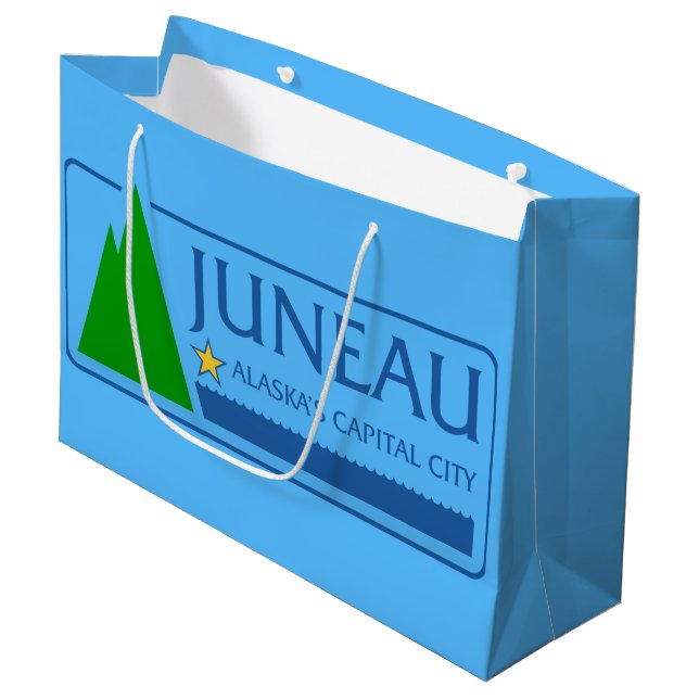 Flag of Juneau, Alaska Large Gift Bag (Front Angled)