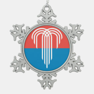 Flag of Kansas City, Missouri Snowflake Pewter Christmas Ornament