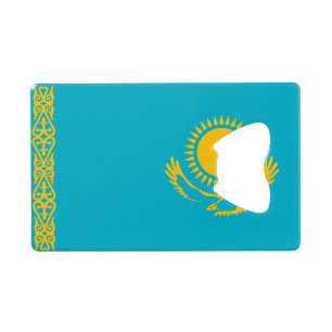 Flag of Kazakhstan Credit Card Bottle Opener