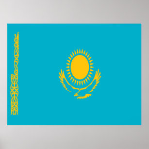 Flag of Kazakhstan Poster