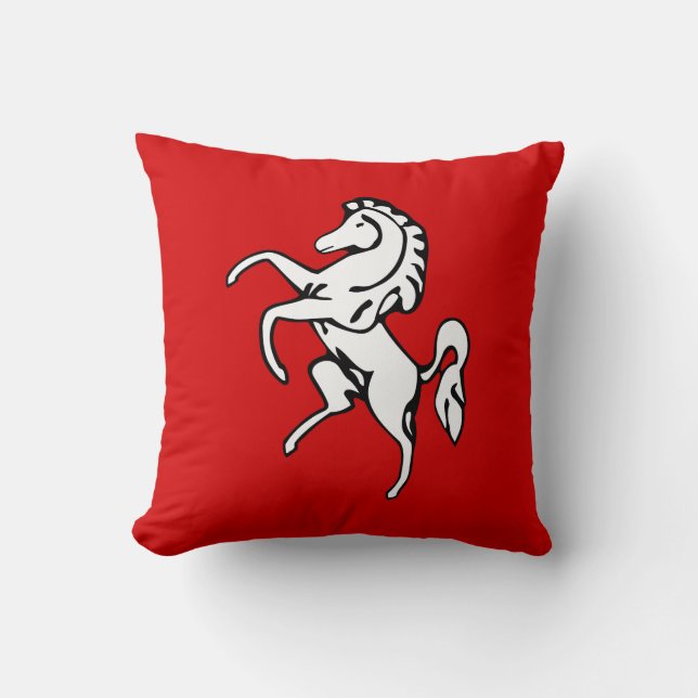 Flag of Kent (White Horse) (County of England, UK) Cushion (Front)