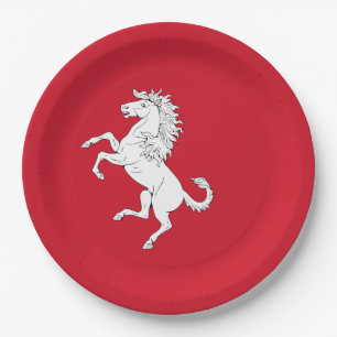 Flag of Kent (White Horse) (County of England, UK) Paper Plate
