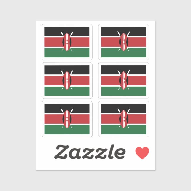 Flag of Kenya Collection pack of 6 (Sheet)