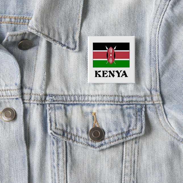 Flag of Kenya, labelled 15 Cm Square Badge (In Situ)