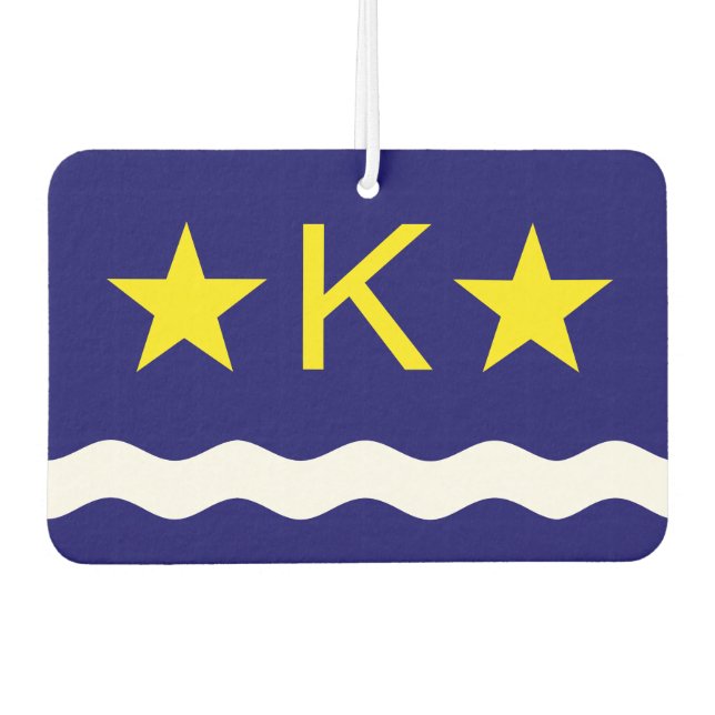 Flag of Kinshasa, Congo Square Paper Coaster Car Air Freshener (Front)