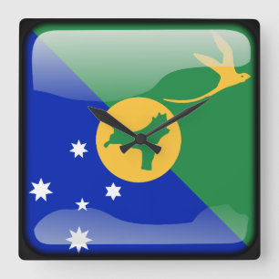 Flag of Kiribati (Christmas Island) Square Wall Clock