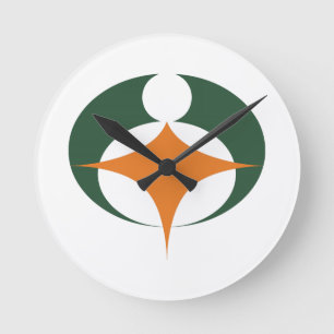 Flag of Koga, Shiga, Japan Round Clock