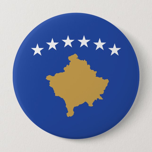 Flag of Kosovo 10 Cm Round Badge (Front)