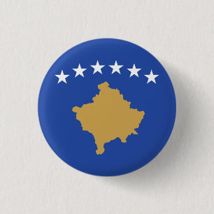 Flag of Kosovo 3 Cm Round Badge