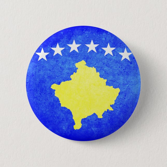 Flag of Kosovo 6 Cm Round Badge (Front)