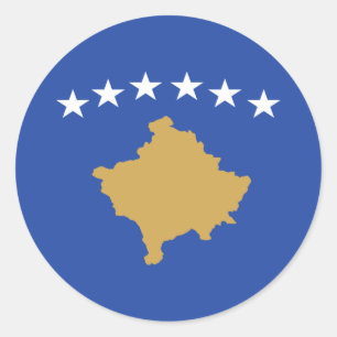 Flag of kosovo classic round sticker