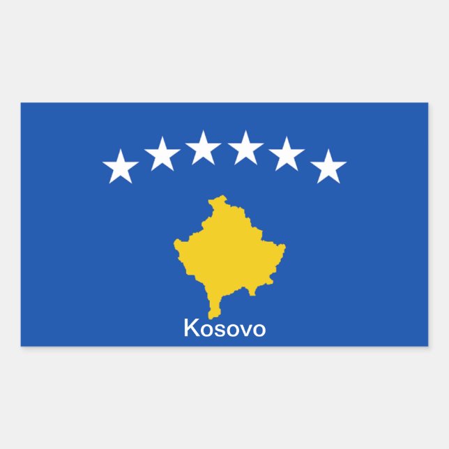 Flag of Kosovo Rectangular Sticker (Front)
