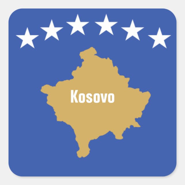 Flag of Kosovo Square Sticker (Front)