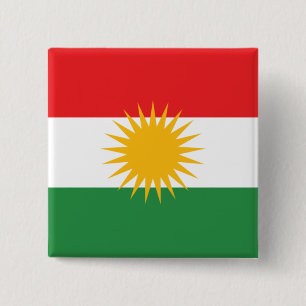 Flag of Kurdistan 15 Cm Square Badge