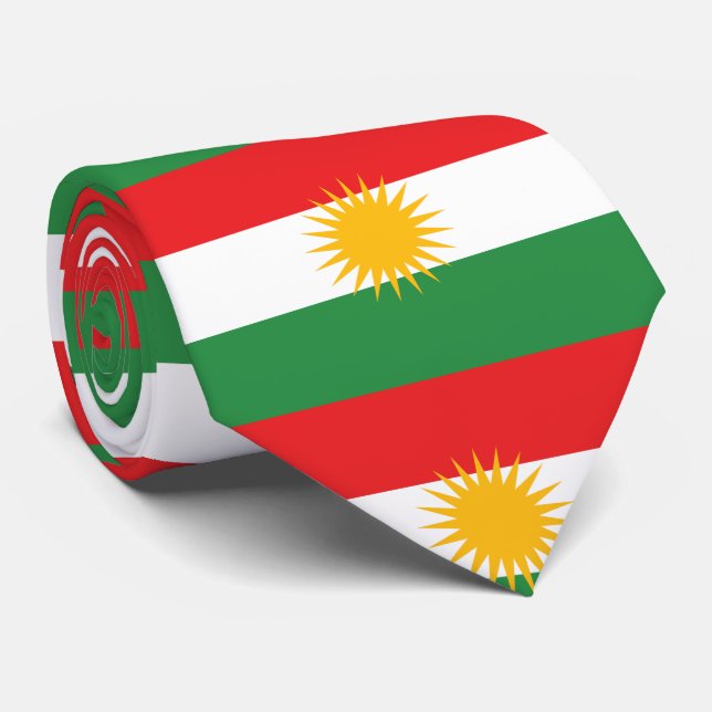 Flag of Kurdistan (Alay Kurdistan or Alaya Rengîn) Tie (Rolled)