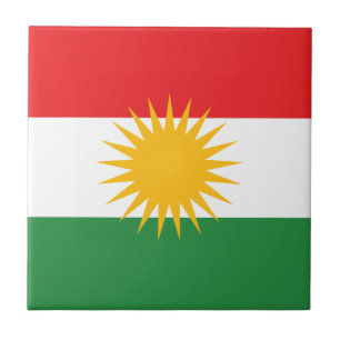 Flag of Kurdistan (Alay Kurdistan or Alaya Rengîn) Tile