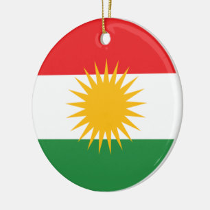 Flag of Kurdistan Ceramic Ornament