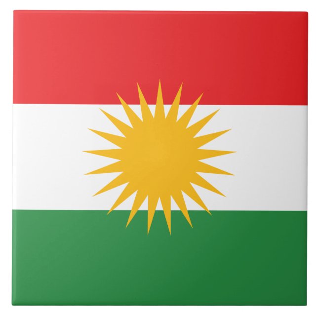 Flag of Kurdistan Ceramic Tile (Front)