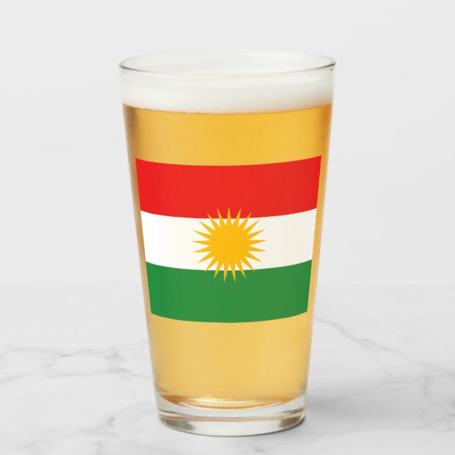 Flag of Kurdistan Glass (Front Filled)