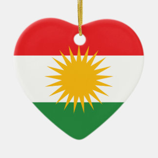 Flag of Kurdistan; Kurd; Kurdish Ceramic Tree Decoration