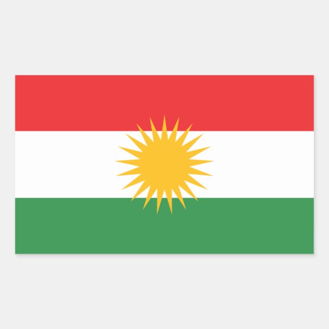 Flag of Kurdistan Rectangular Sticker (Front)