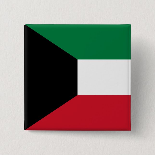 Flag of Kuwait 15 Cm Square Badge (Front)