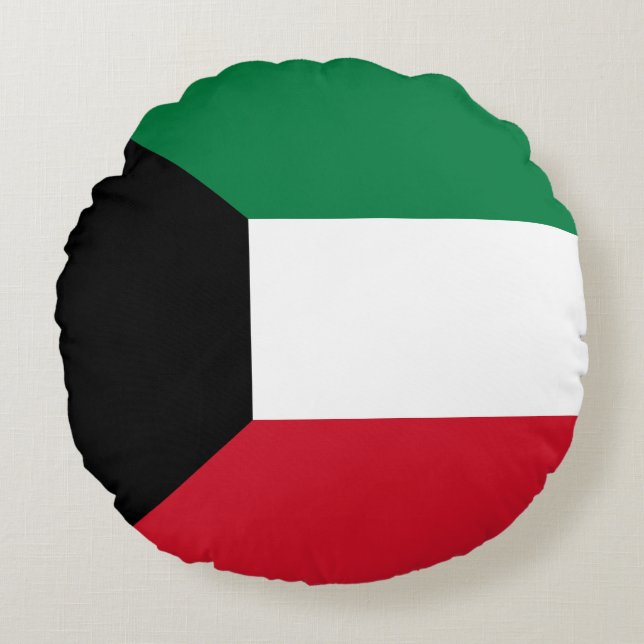 Flag of Kuwait Round Cushion (Front)