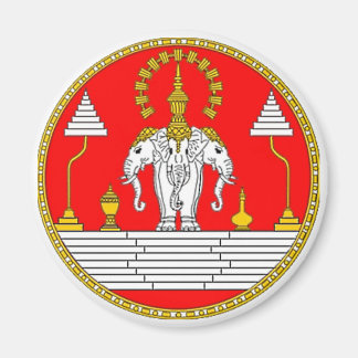 FLAG OF LAOS THREE HEAD ELEPHANT MAGNET