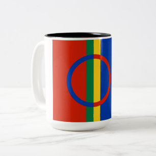 Flag of Lapland (Christmas) (Sami) (Laplander) Two-Tone Coffee Mug