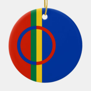 Flag of Lapland (Sápmi) Ceramic Ornament