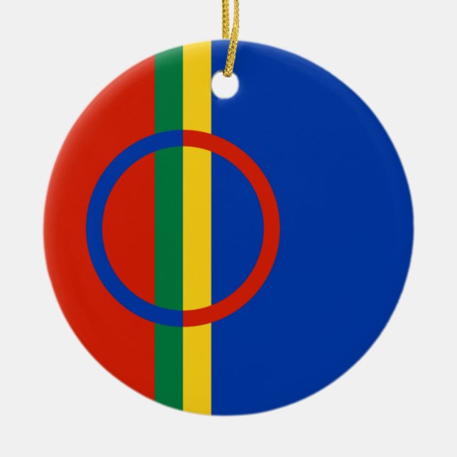 Flag of Lapland (Sápmi) Ceramic Ornament (Front)