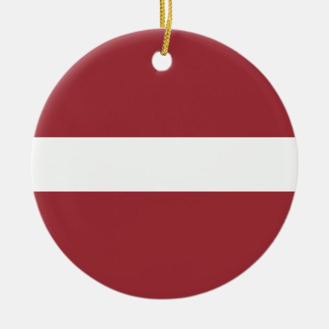 Flag of Latvia Ceramic Ornament (Front)