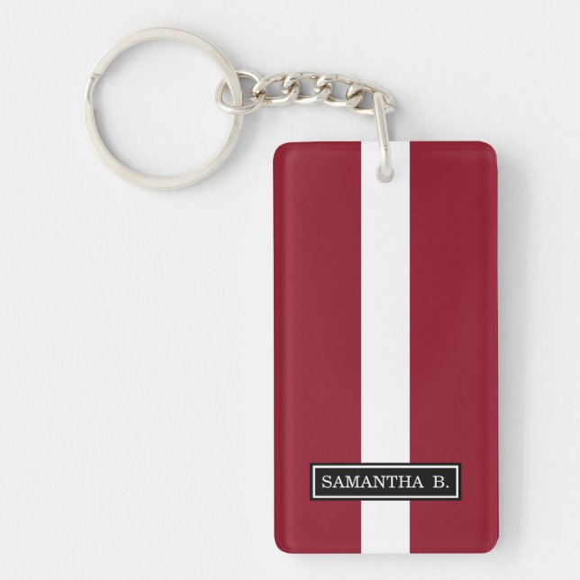 Flag of Latvia Key Ring (Front)