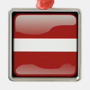 Flag of Latvia Metal Ornament